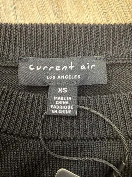 Current Air Black Long-Sleeve Top with Sheer Patterned Sleeves - Picture 3 of 8